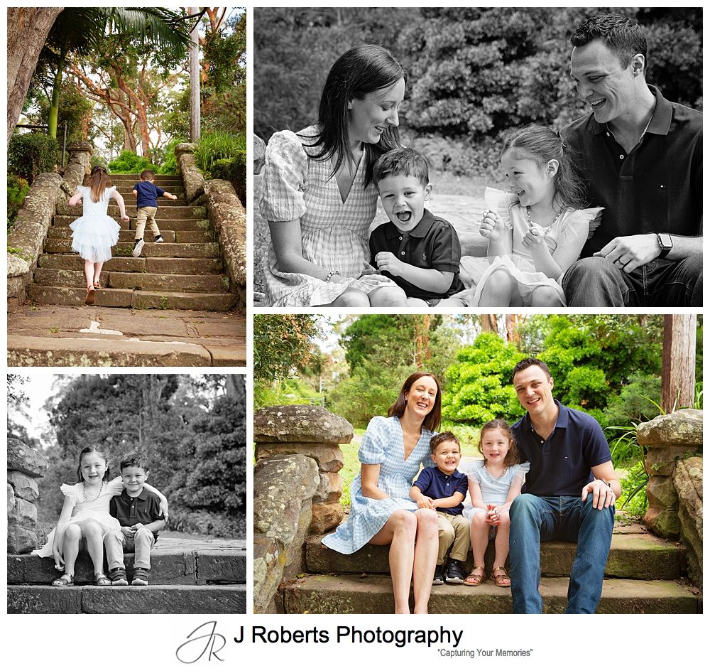 Gorgeous Family Portraits with young children having fun at Echo Point Roseville Chase Sydney